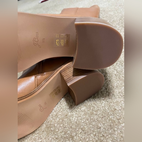 J. Crew Knee-high stacked-heel boots in leather BJ870 brown - Picture 3 of 11